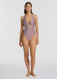 Zarla Geo Halter Tie One Piece