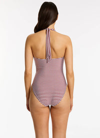 Zarla Geo Halter Tie One Piece