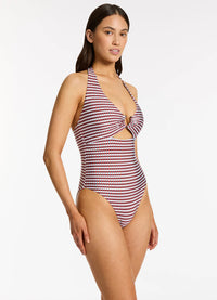 Zarla Geo Halter Tie One Piece