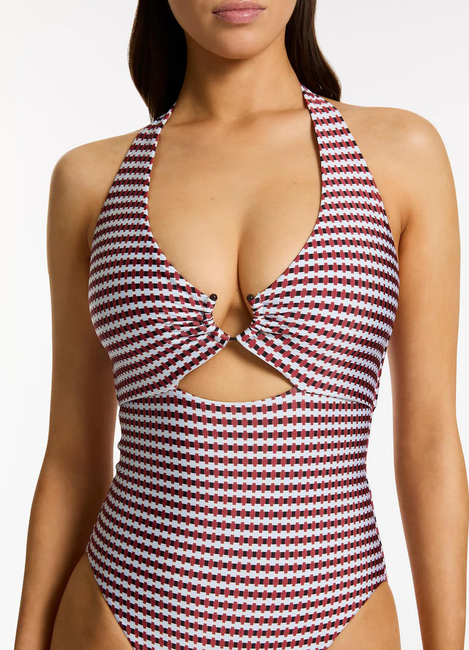 Zarla Geo Halter Tie One Piece