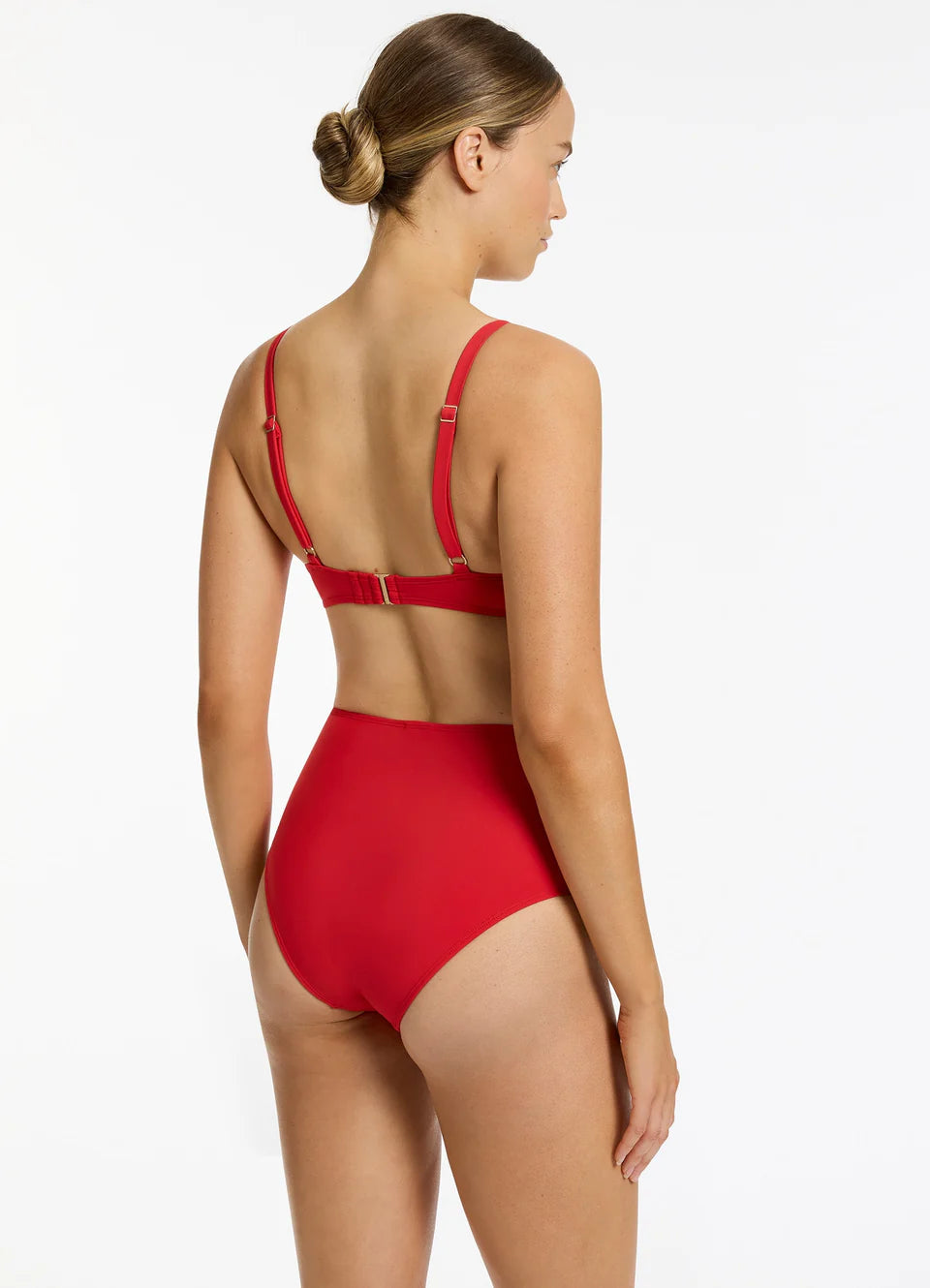 High Waisted Bikini Bottom - Rosso