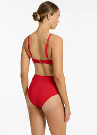 High Waisted Bikini Bottom - Rosso
