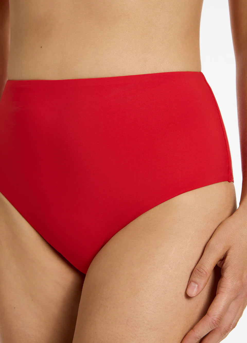 High Waisted Bikini Bottom - Rosso