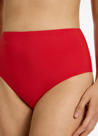 High Waisted Bikini Bottom - Rosso