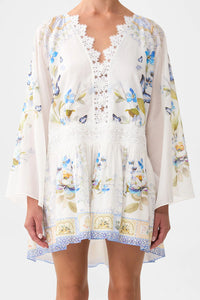 Relaxed Short Dress w Dropped Waist