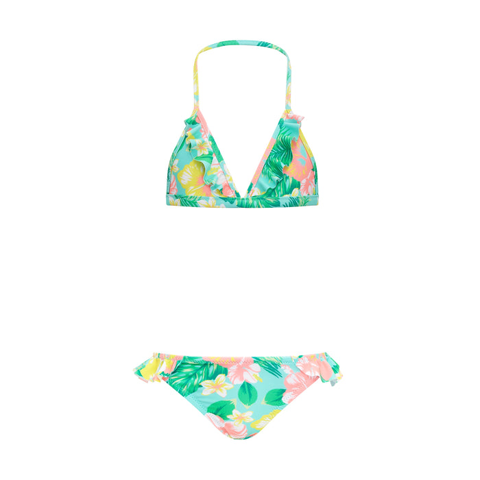 Girls Hibiscus Frill Bikini