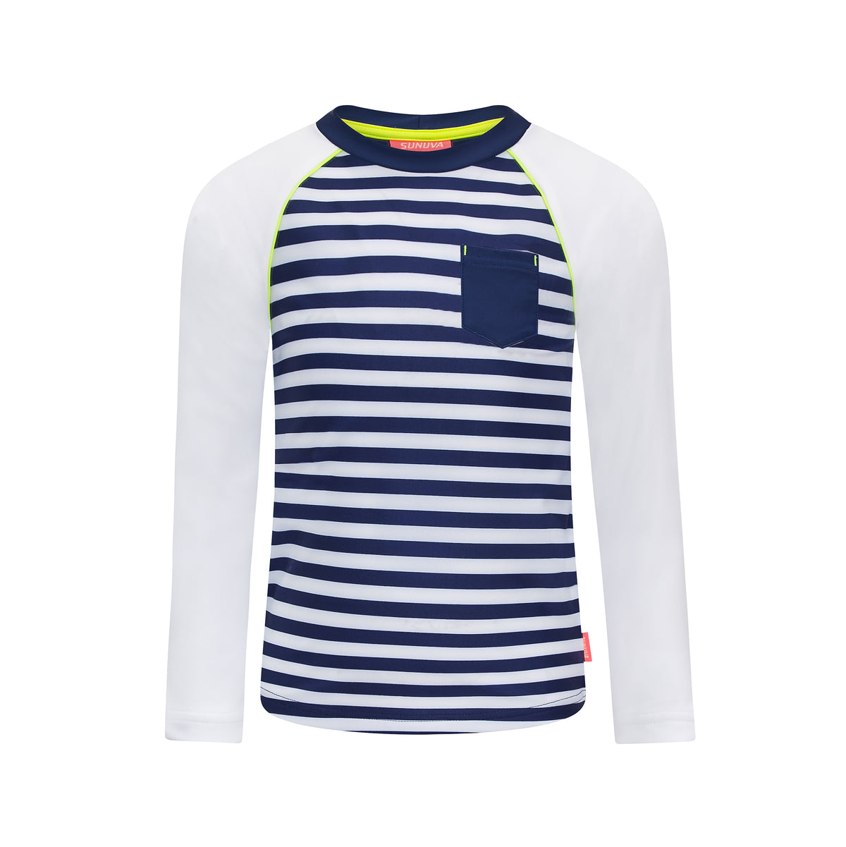 Boys Navy Stripe Long Sleeve Rash Vest