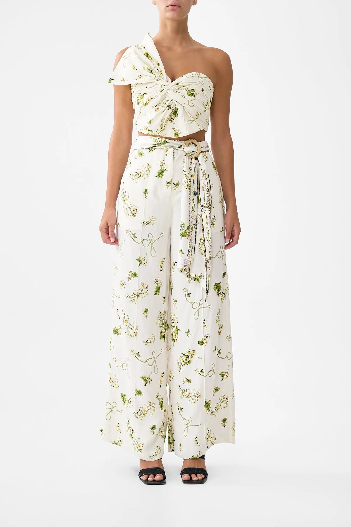Scarf Belt Wide Leg Pant
