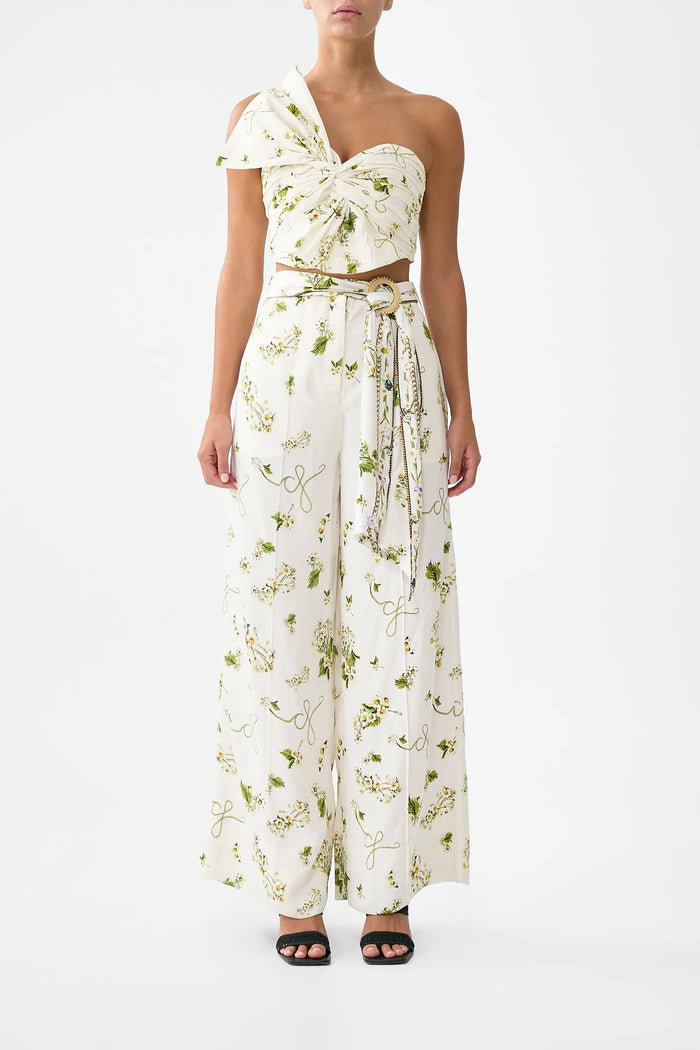 Scarf Belt Wide Leg Pant
