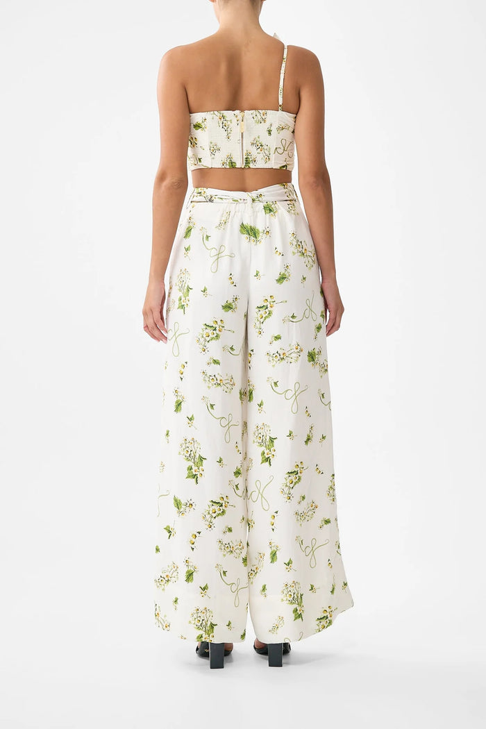 Scarf Belt Wide Leg Pant