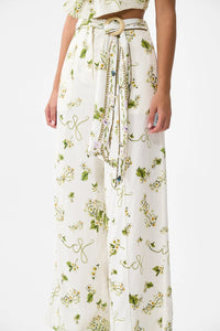 Scarf Belt Wide Leg Pant