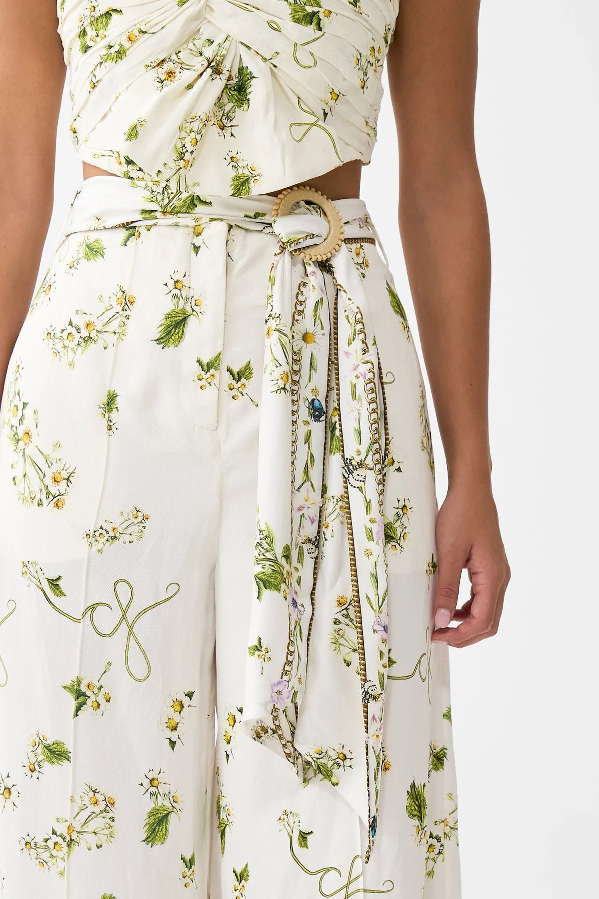 Scarf Belt Wide Leg Pant