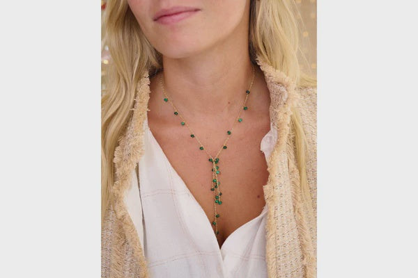 Ivy Malachite Lariat Necklace