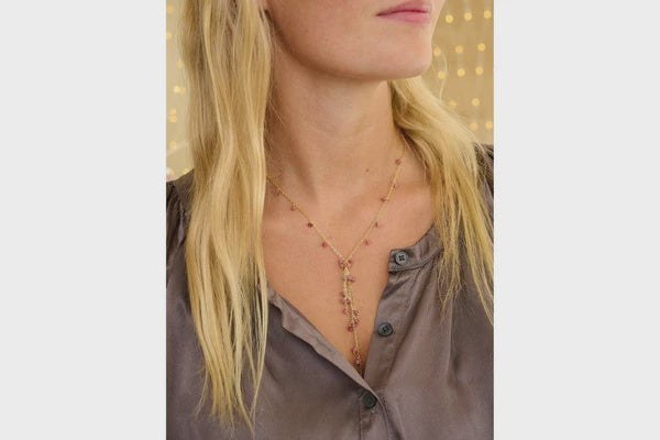 Ivy Pink Tourmaline Lariat