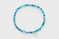Violet Amazonite and Apatite Silver Bracelet