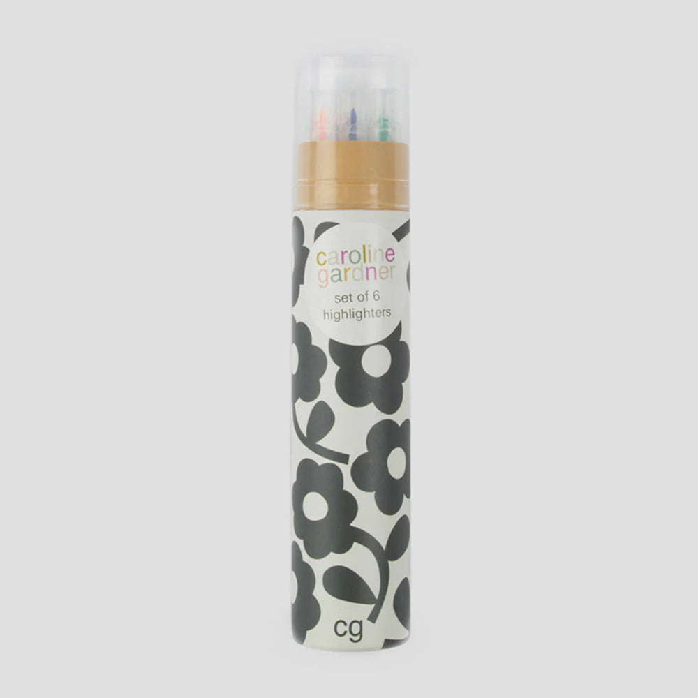 Mono Floral Set of 6 Highlighters