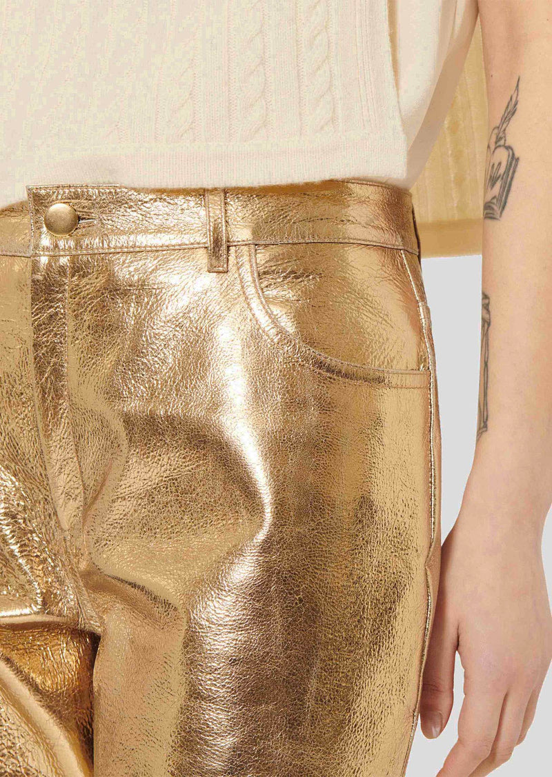 Pietra Golden Leather Pants