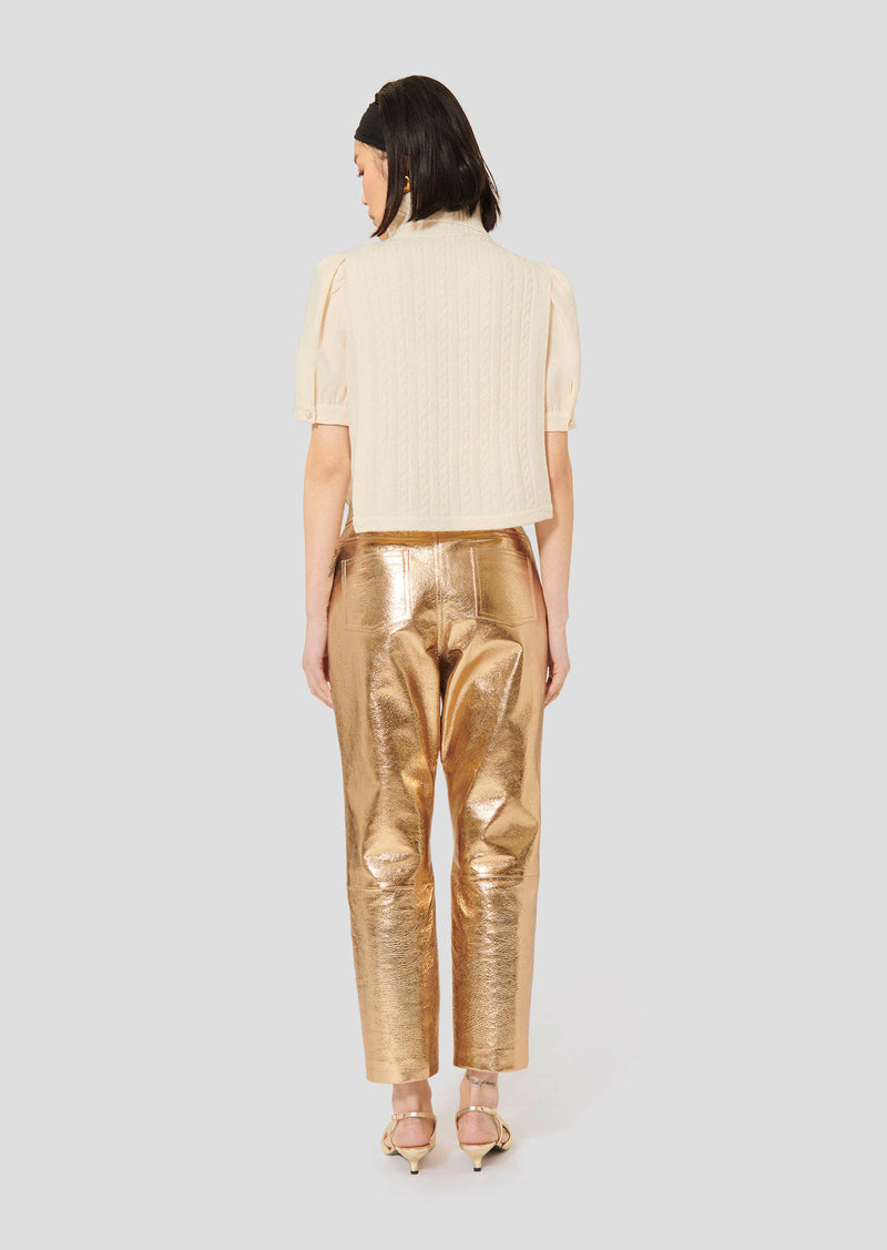 Pietra Golden Leather Pants