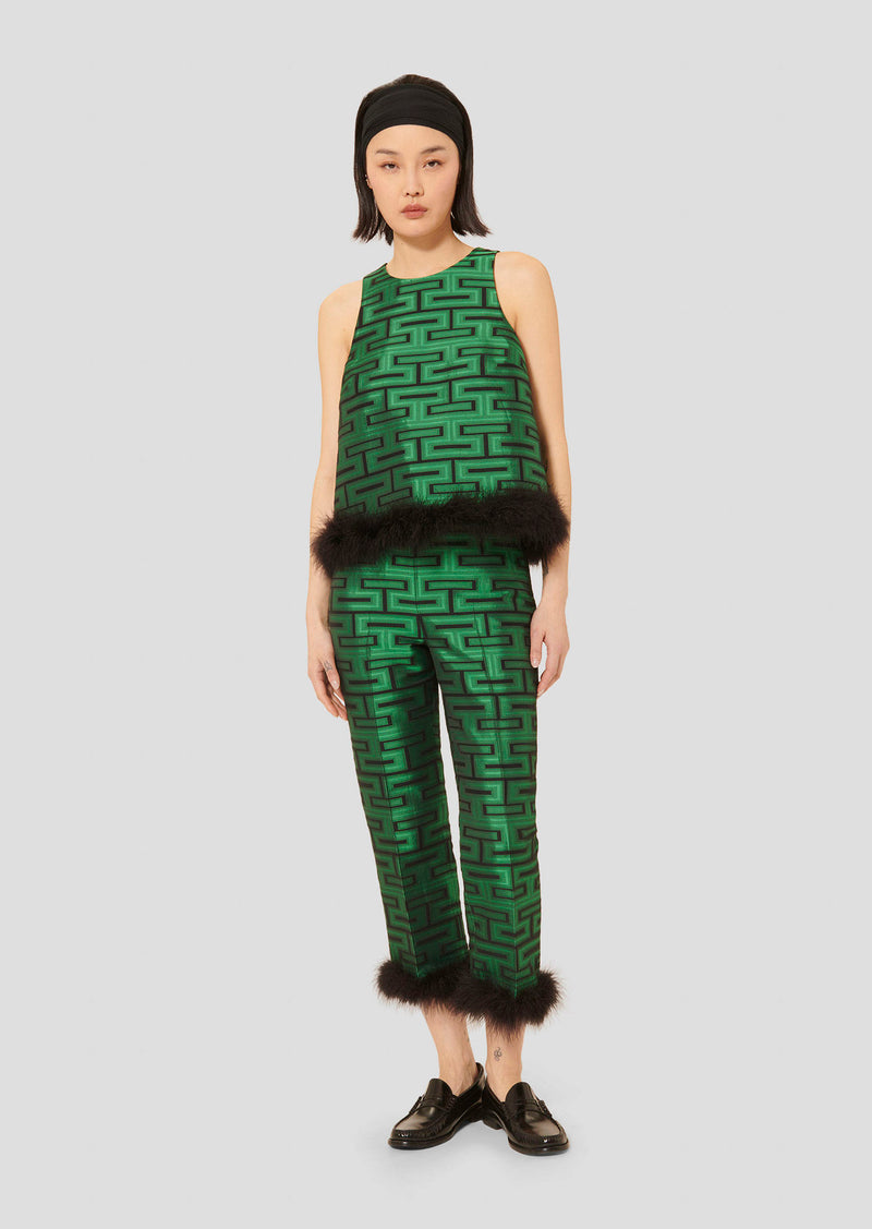 Twiggy Green with Graphic Print Top