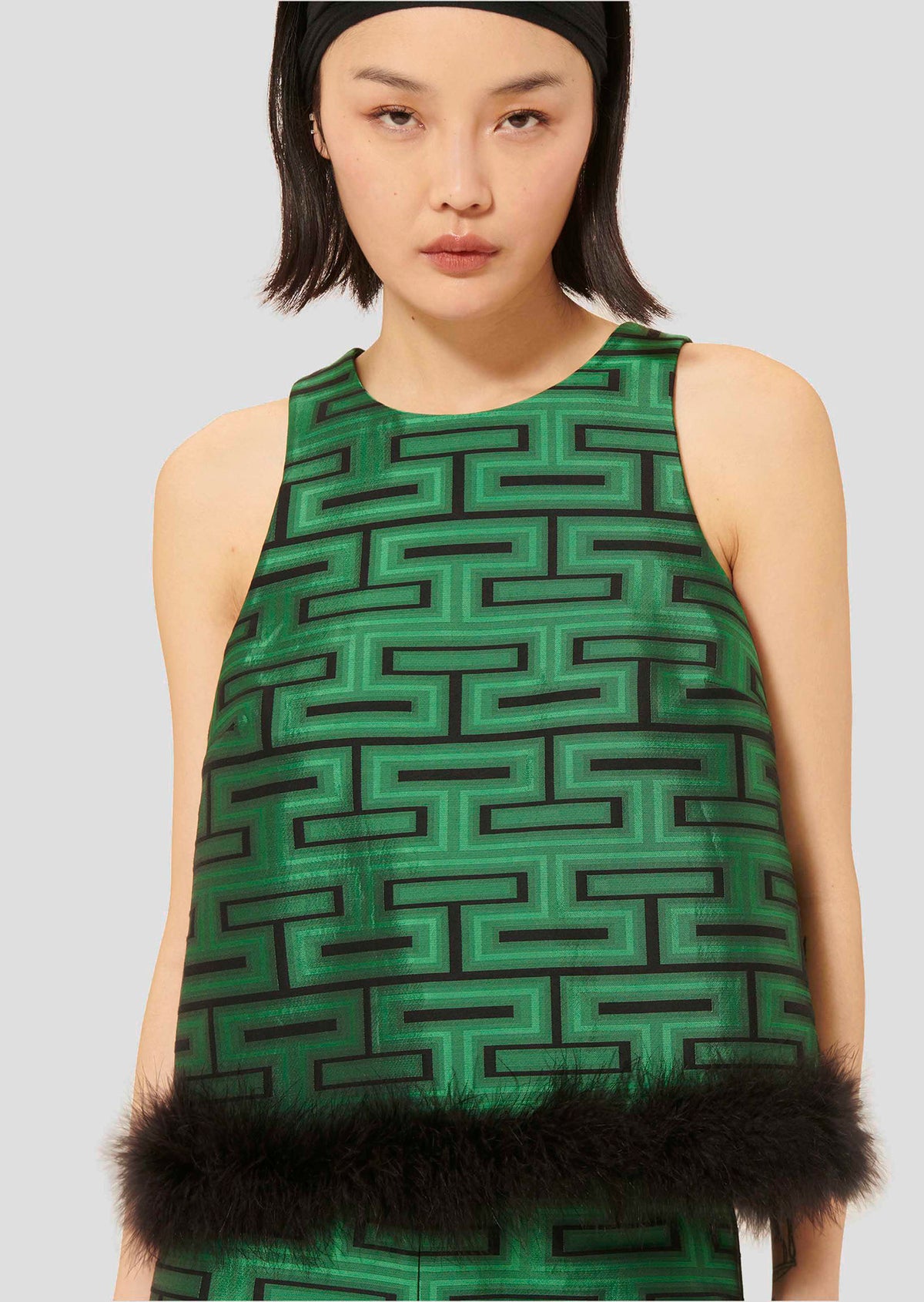 Twiggy Green with Graphic Print Top