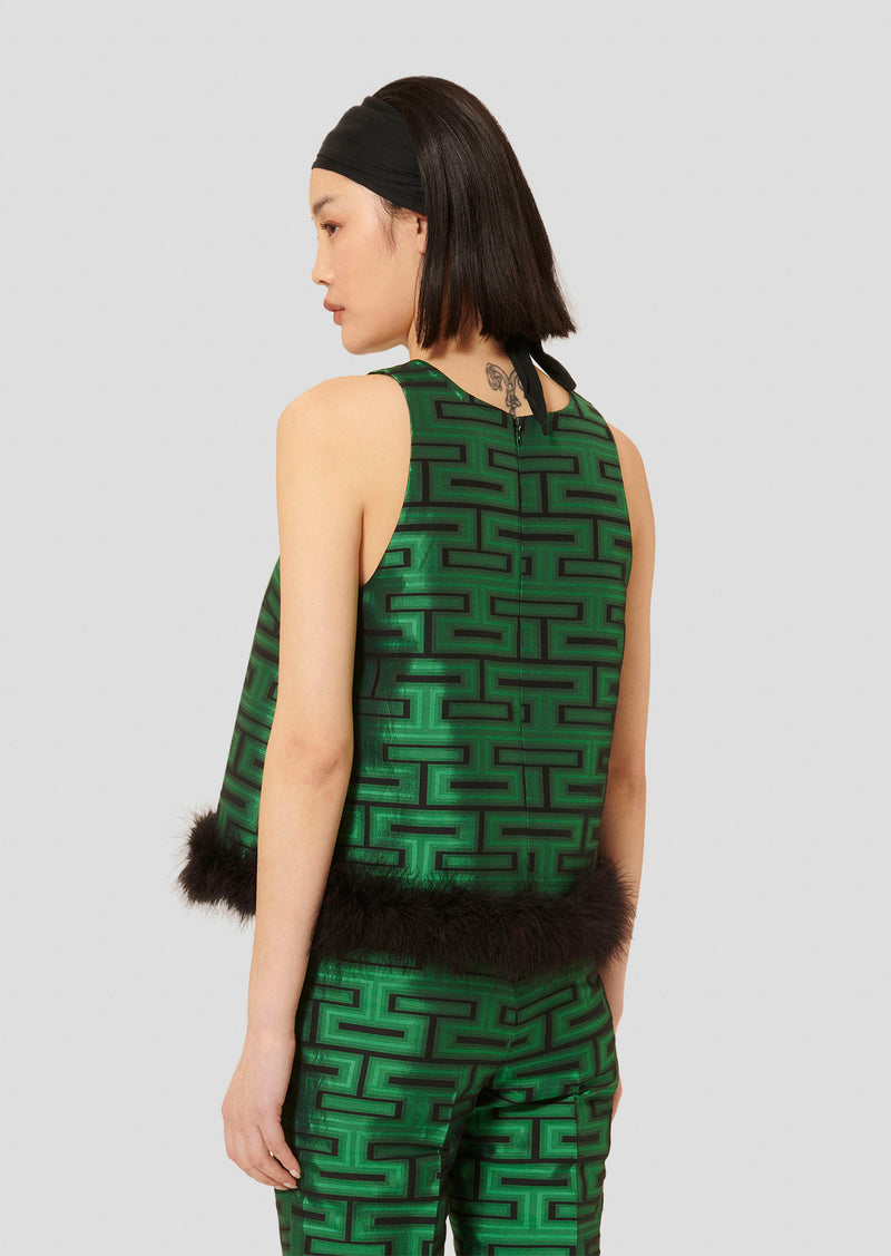 Twiggy Green with Graphic Print Top