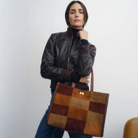 Mortimer Patchwork Suede Tote