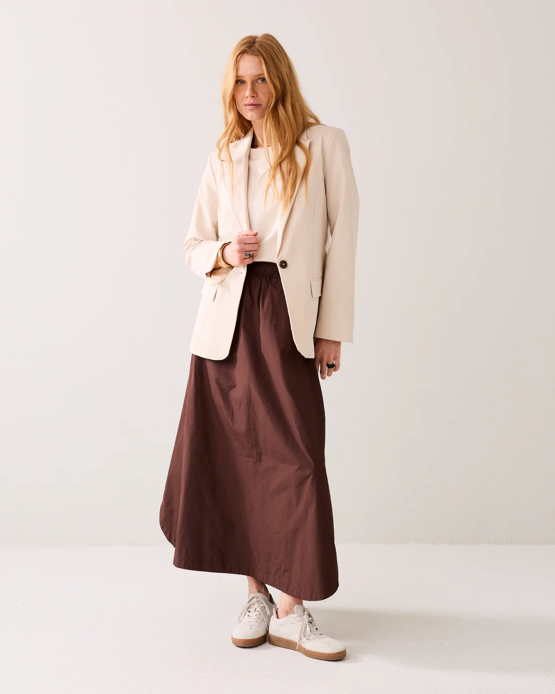 Fitted Blazer in Cotton Blend