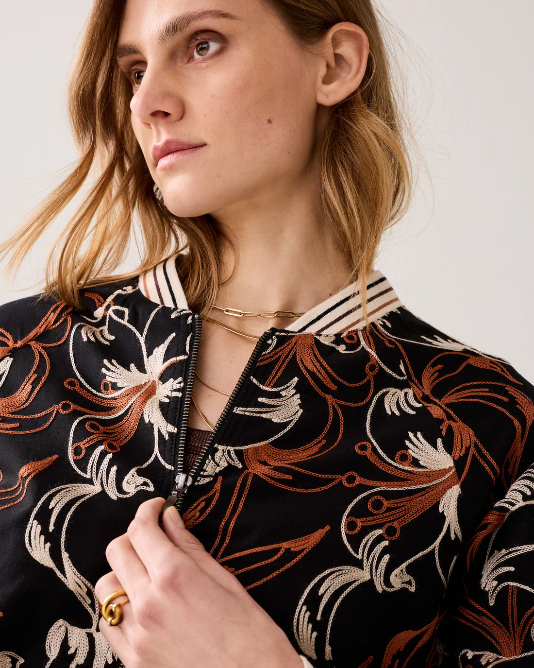 Embroidered Bomber Jacket