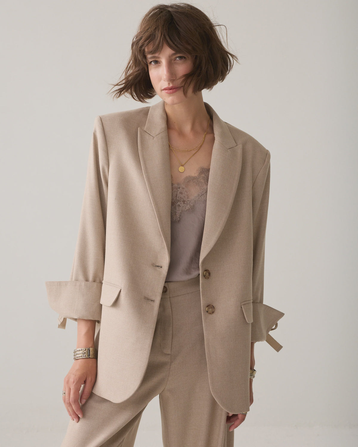 Blazer with Bow Sleeves