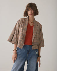 Checked Cape Jacket