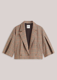 Checked Cape Jacket