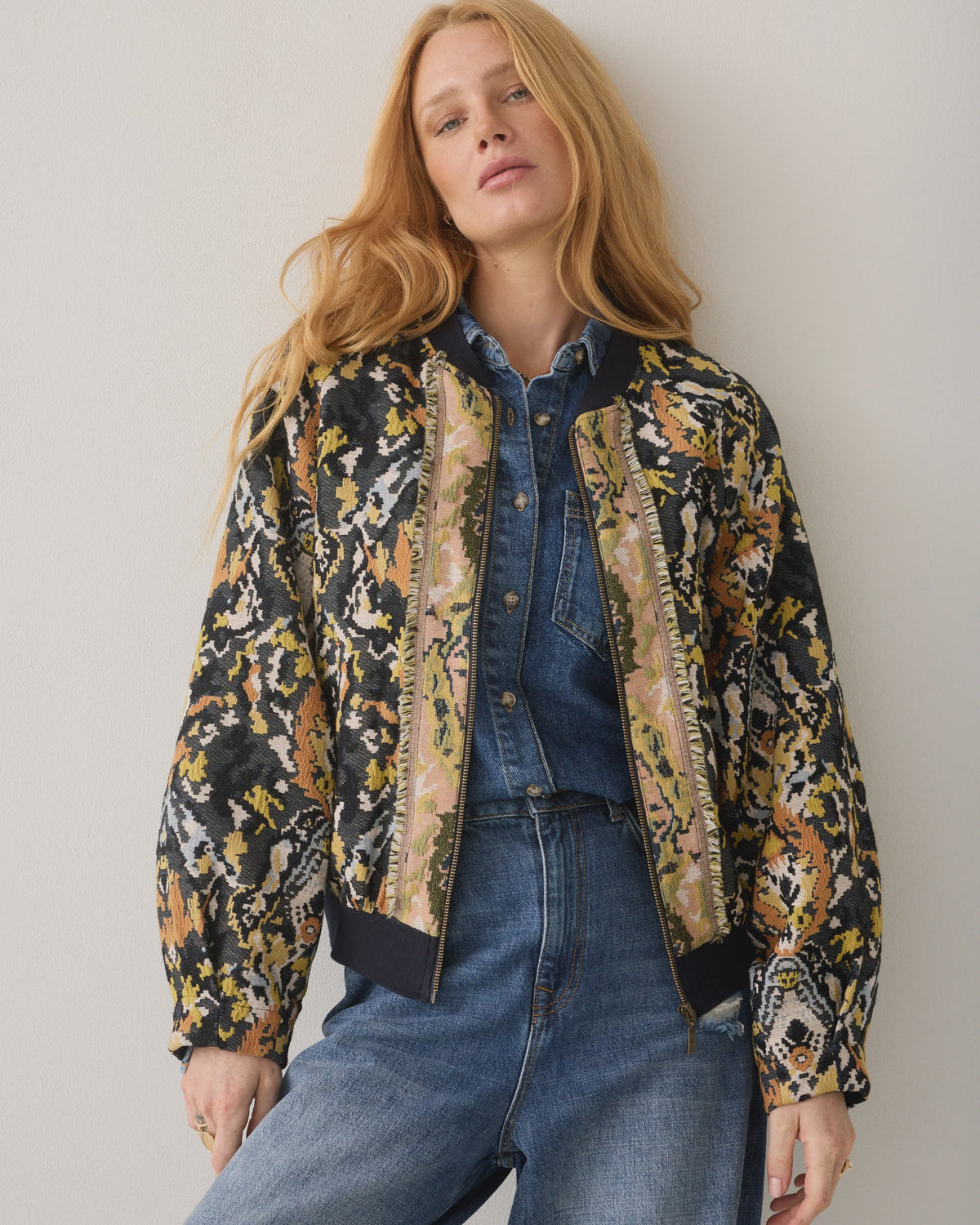 Jacquard Bomber Jacket