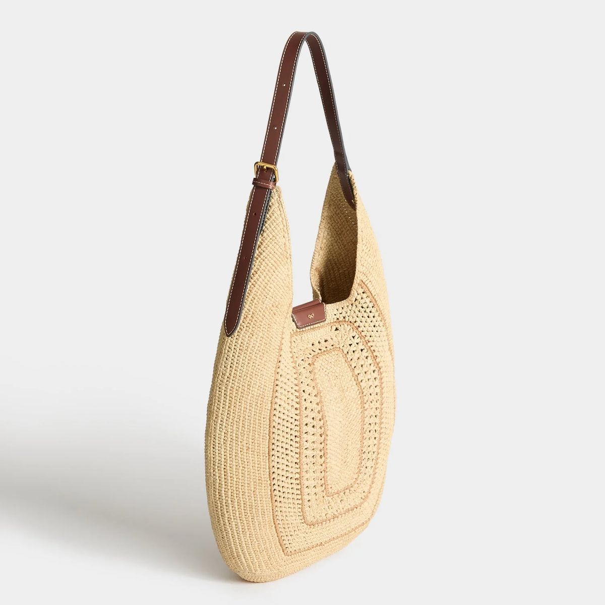 Raffia Bow Hobo Bag