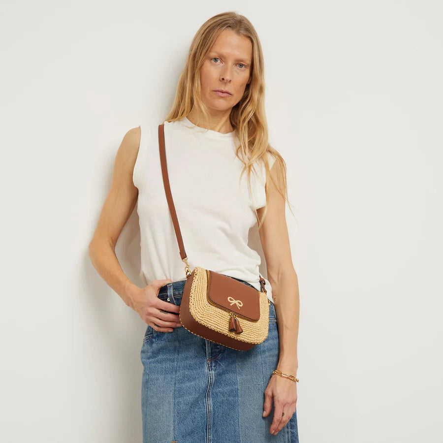 Raffia Vere Small Soft Satchel Cross-body