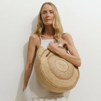 Raffia Round Bow Tote