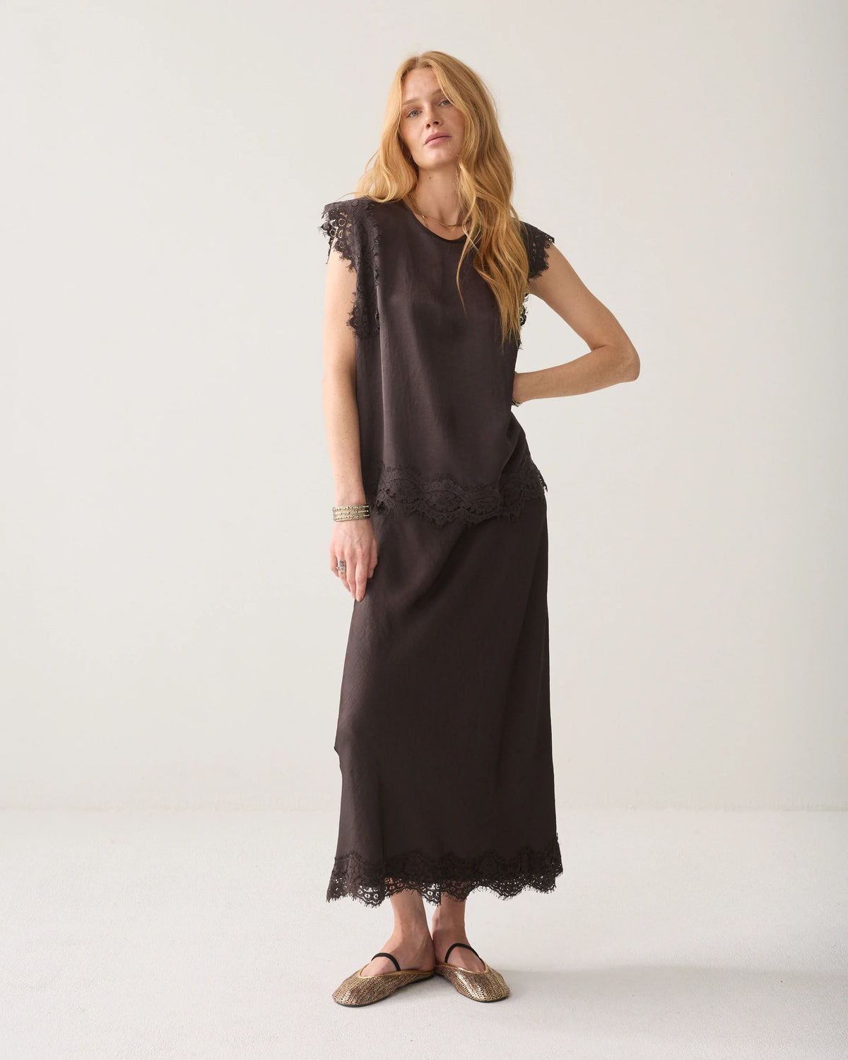 Sleeveless Top with Lace
