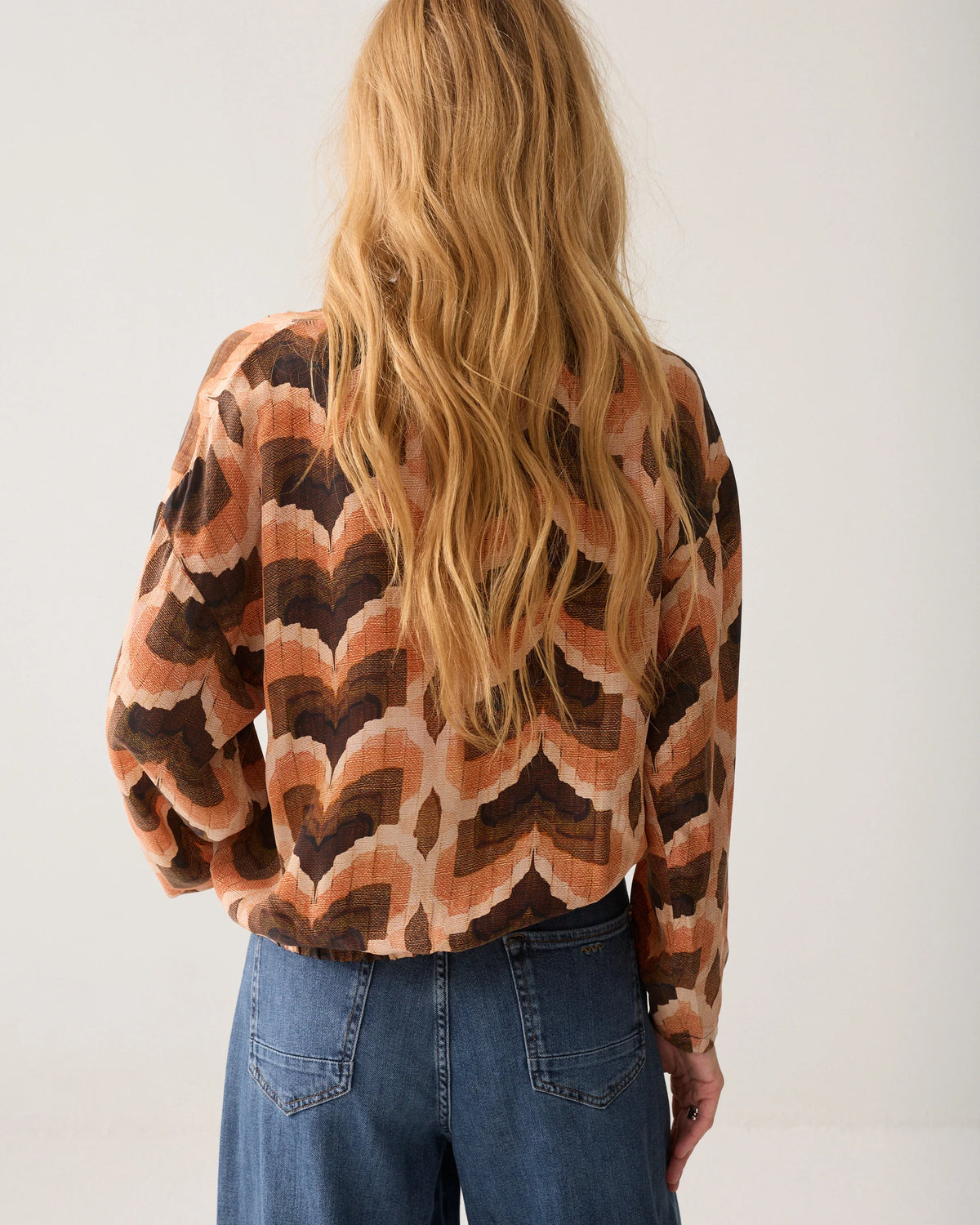Top with Geometric Print