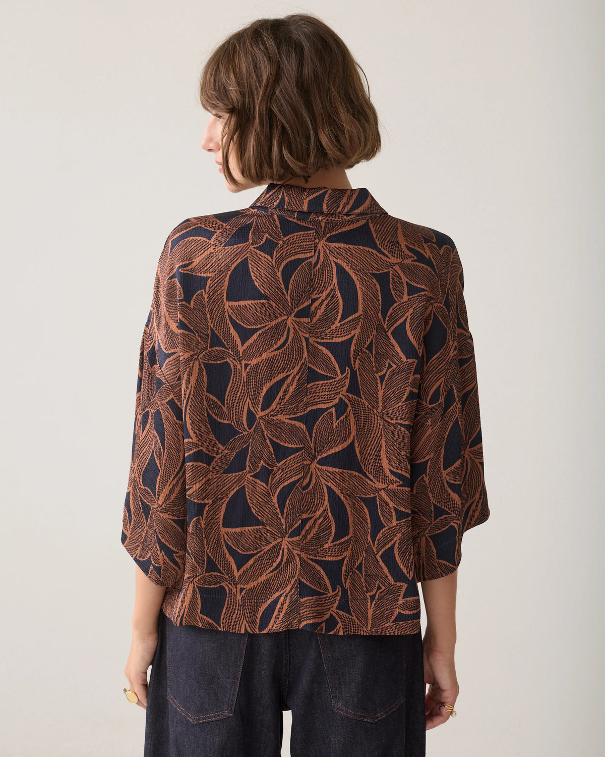 Top with Abstract Floral Print