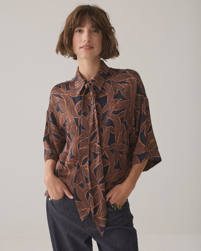Top with Abstract Floral Print
