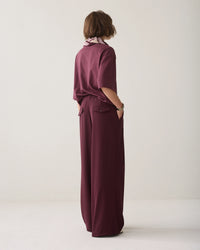 Wide-leg Trousers with Band Pleats