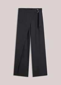 Pinstriped Wrap-Around Trousers