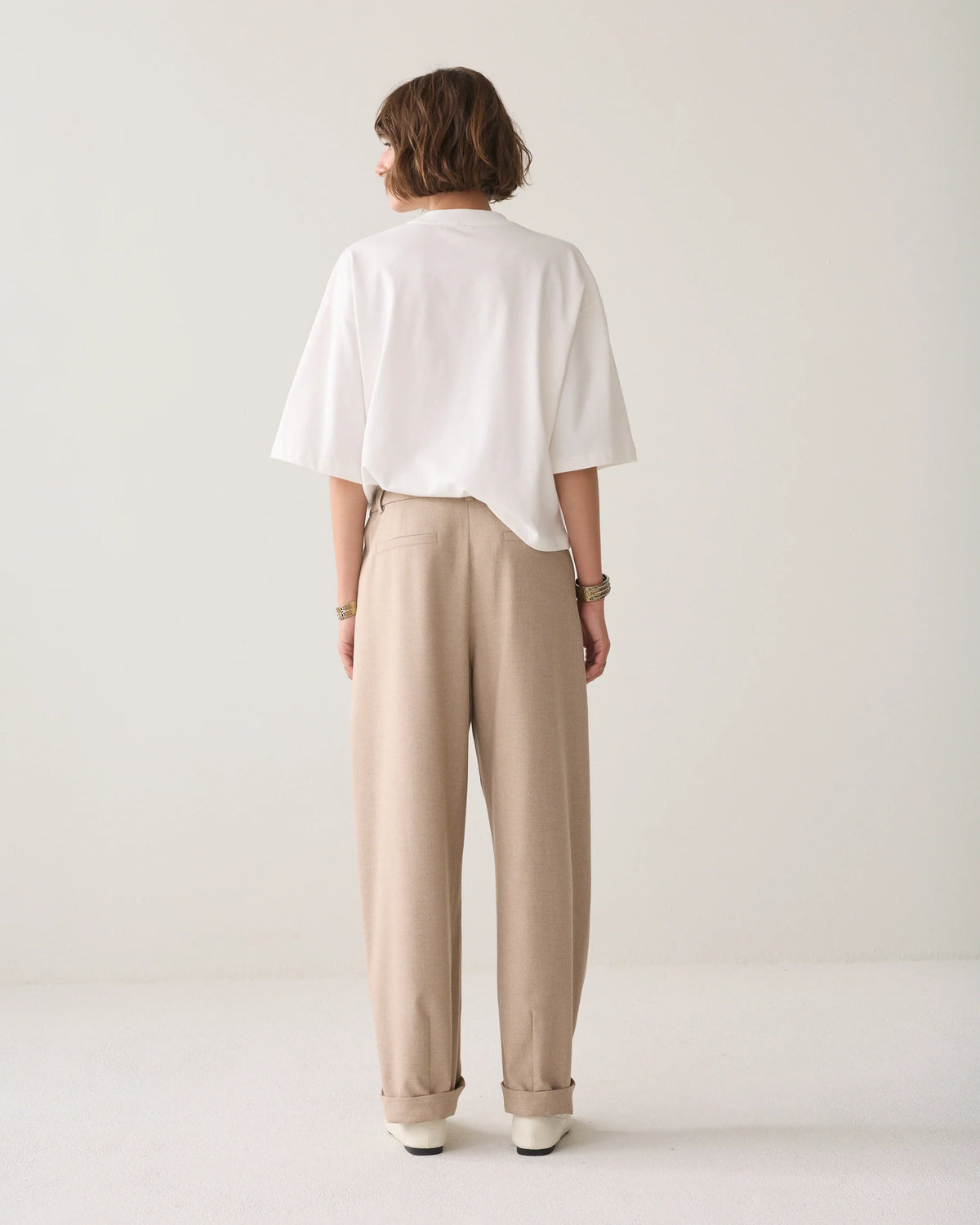 Barrel-Fit Trousers in Twill