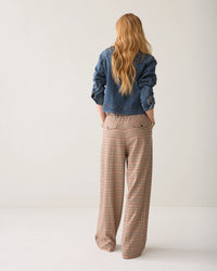 Wide-Leg Trousers with a Checked Print