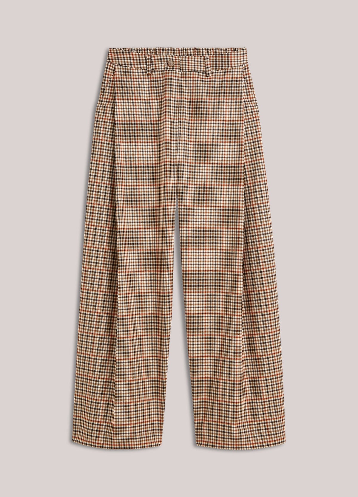 Wide-Leg Trousers with a Checked Print