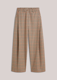 Wide-Leg Trousers with a Checked Print