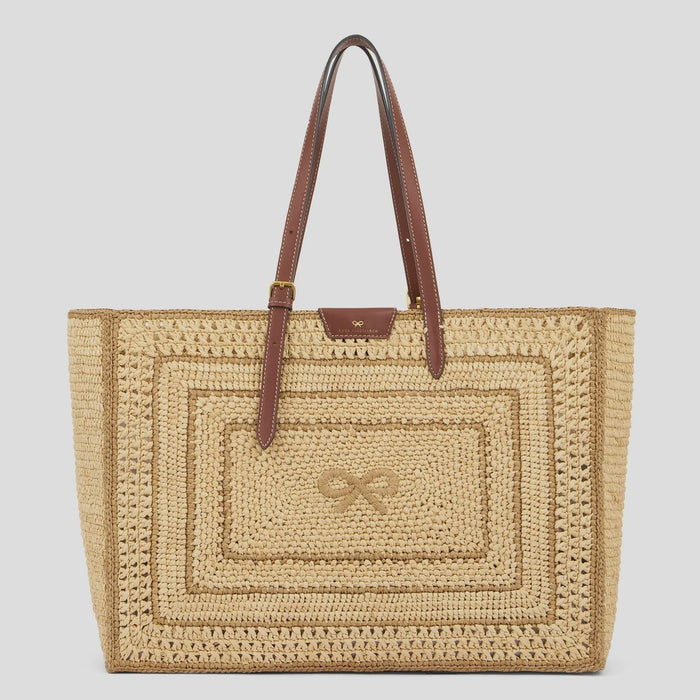 Raffia Bow Tote Bag