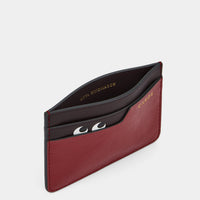 Peeping Eyes Card Case in Damson