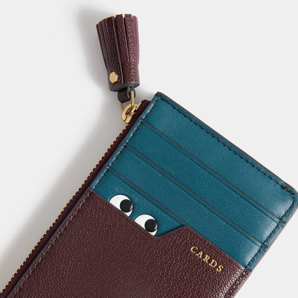 Peeping Eyes Zip Card Case