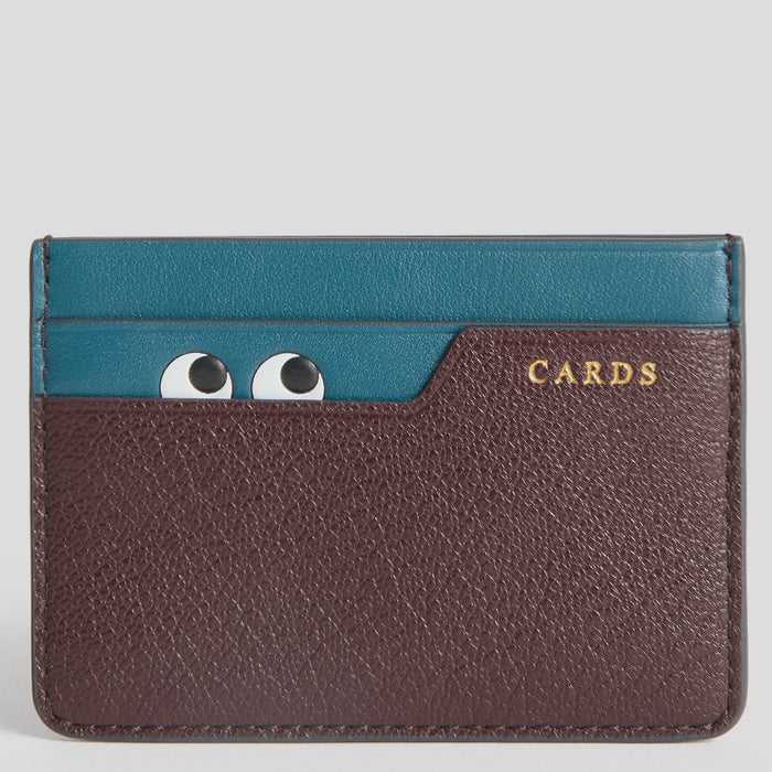 Peeping Eyes Card Case in Claret