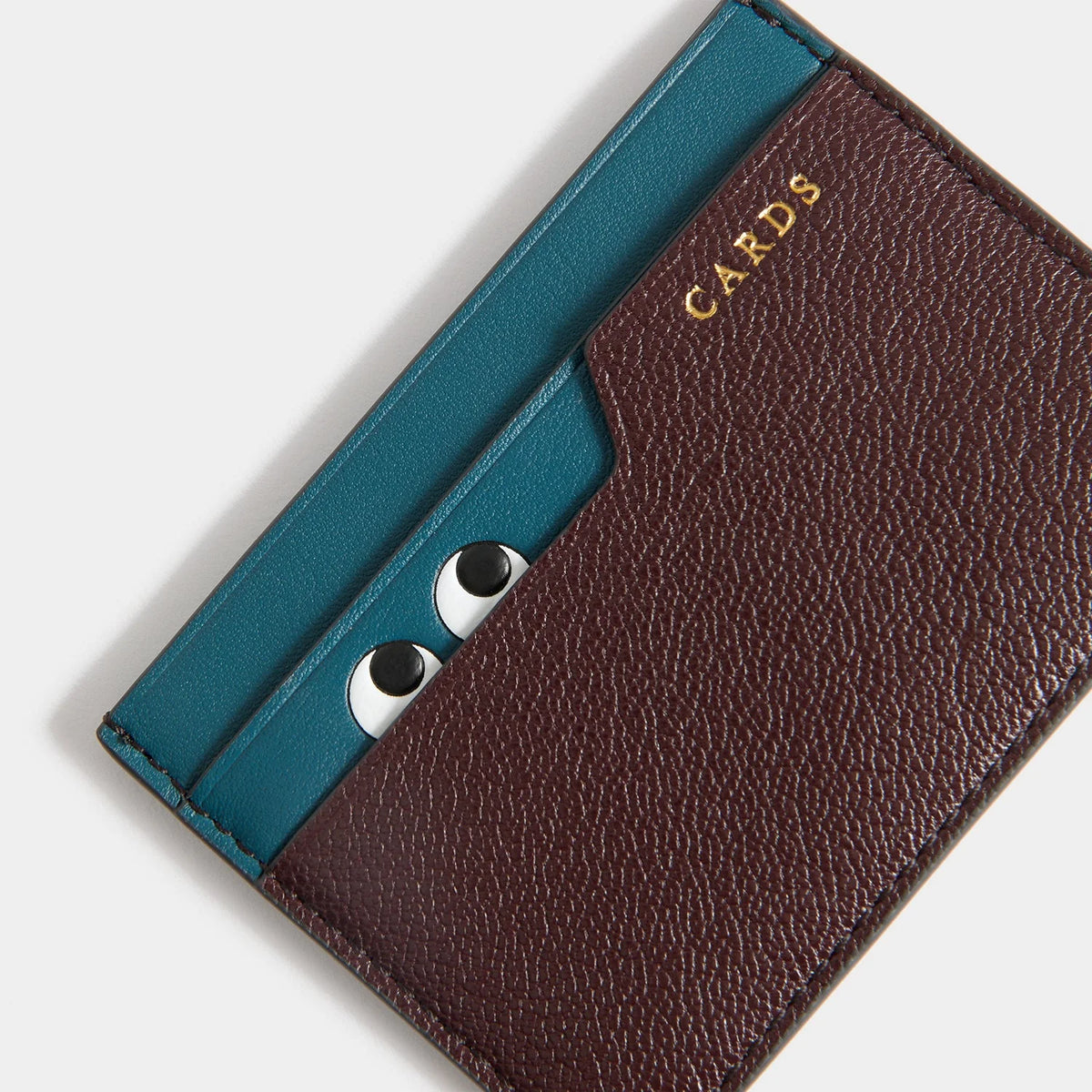 Peeping Eyes Card Case in Claret